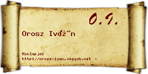 Orosz Iván névjegykártya