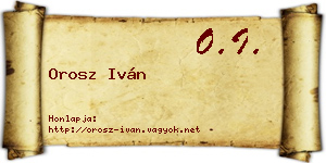 Orosz Iván névjegykártya